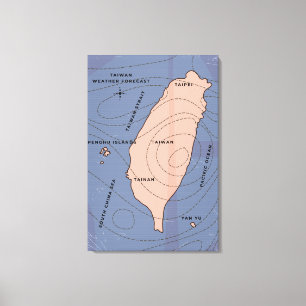 Taiwan Vintage style weather map Canvas Print