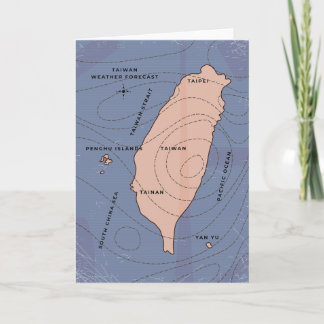 Taiwan Vintage style weather map Invitation