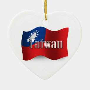 Taiwan Waving Flag Ceramic Tree Decoration