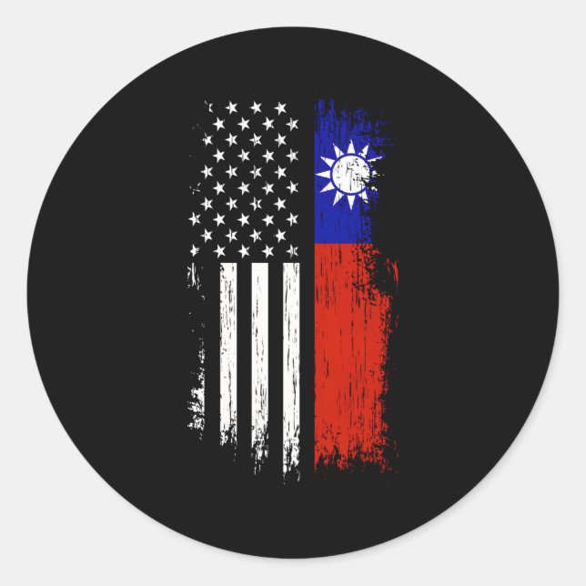 Taiwanese American Flag Pride Taiwan Usa Classic Round Sticker (Front)