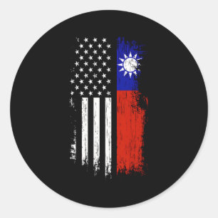 Taiwanese American Flag Pride Taiwan Usa Classic Round Sticker