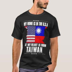 Taiwanese American Patriot Grown Proud Home Heart T-Shirt