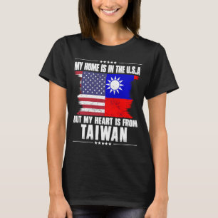 Taiwanese American Patriot Grown Proud Home Heart T-Shirt