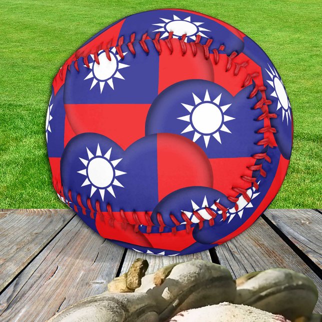 Taiwanese Flag, Hearts - Baseballs, Love Taiwan Baseball (Creator Uploaded)