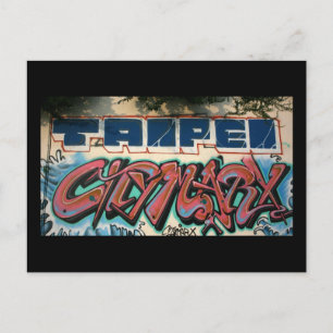 Taiwanese graffiti, Taipei, Taiwan Postcard