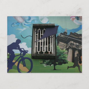 Taiwanese graffiti, Taipei, Taiwan Postcard