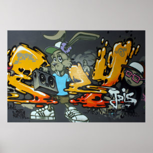 Taiwanese graffiti, Taipei, Taiwan Poster