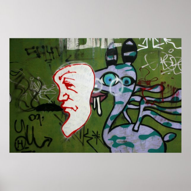 Taiwanese graffiti, Taipei, Taiwan Poster (Front)