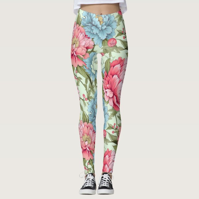 Taiwanese Peonies Leggings (Front)