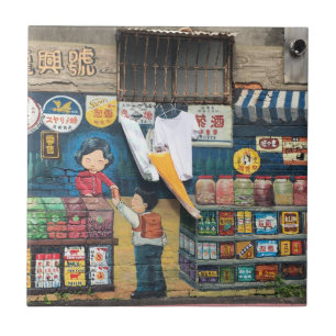 Taiwanese shop mural tile