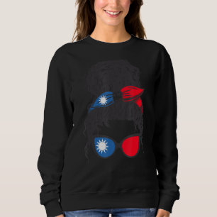 Taiwanese Taiwan Messy Bun Taiwan Sunglasses Taiwa Sweatshirt