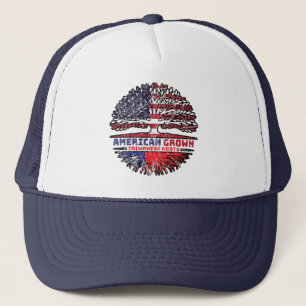 Taiwanese Taiwan US American USA United States Trucker Hat