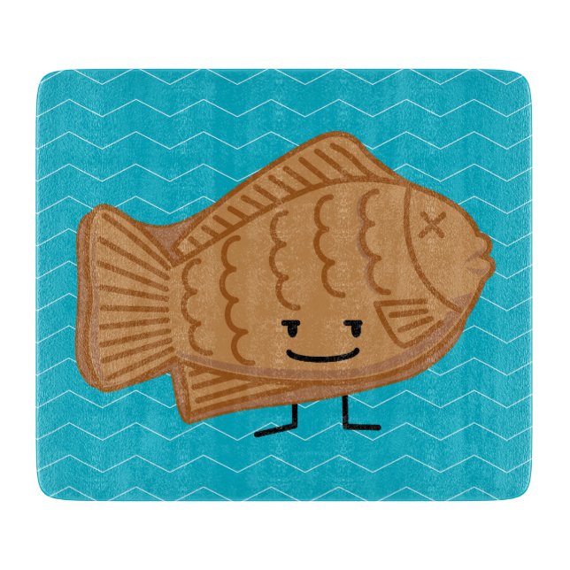 Taiyaki Japanese Fish-Shaped Cake Festival Food Cutting Board (Front)