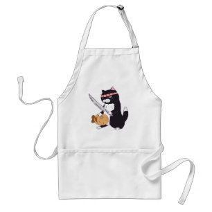 Taiyaki Samurai Cat with Fish, Sushi Cat Standard Apron