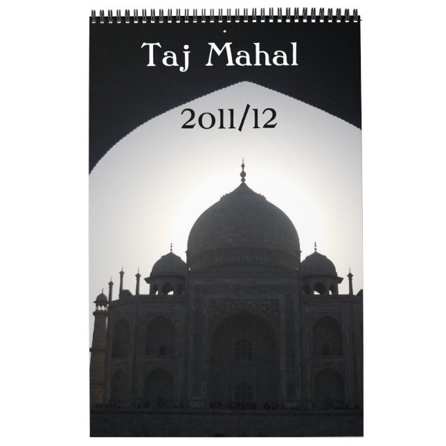 taj mahal 18 month single page calendar (Cover)