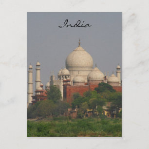 taj mahal afar india postcard