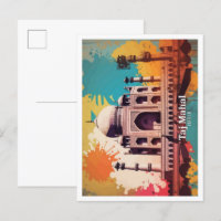 Taj Mahal Agra India Pop Art Travel Illustration
