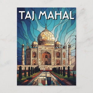 Taj Mahal Agra India Travel Postcard
