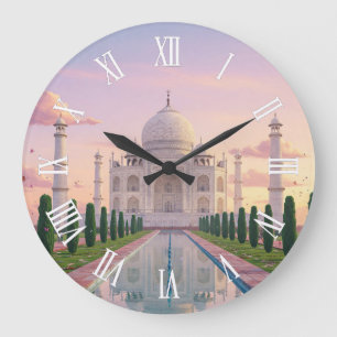 Taj Mahal Agra India Travel Souvenir Large Clock