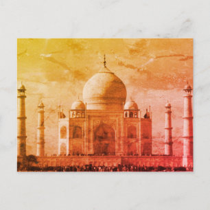 taj mahal ancient postcard