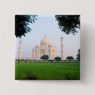 Taj Mahal at sunrise one of the wonders of the 15 Cm Square Badge