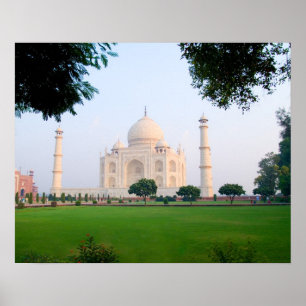 Taj Mahal at sunrise one of the wonders of the Poster