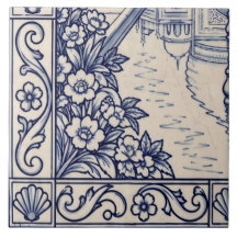 Taj Mahal Azulejo Mural Tile 5 of 6 Bottom Left