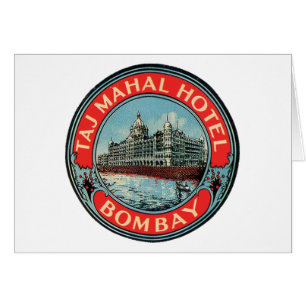 Taj Mahal, Bombay Vintage Luggage Label