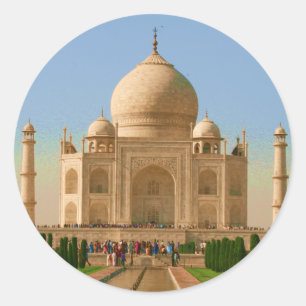 taj mahal bright classic round sticker