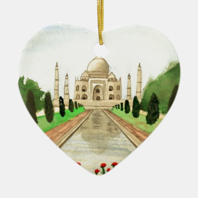 Taj Mahal Ceramic Tree Decoration (Front)