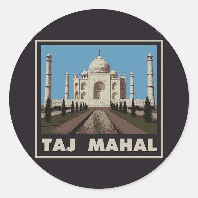 Taj Mahal Classic Round Sticker (Front)