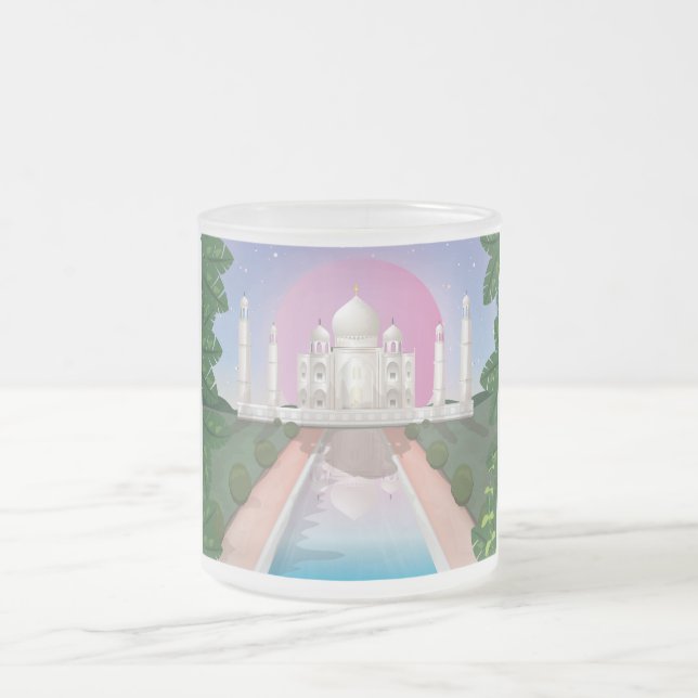 Taj Mahal Frosted Glass Coffee Mug (Center)