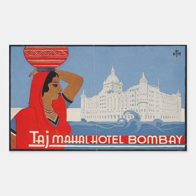 Taj Mahal Hotel (Bombay India) Rectangular Sticker (Front)