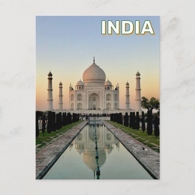 Taj Mahal In Agra, India Postcard (Front)