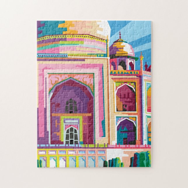 Taj Mahal in India Colourful Pop Art Jigsaw Puzzle (Vertical)