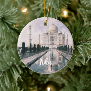 Taj Mahal, India Ceramic Tree Decoration