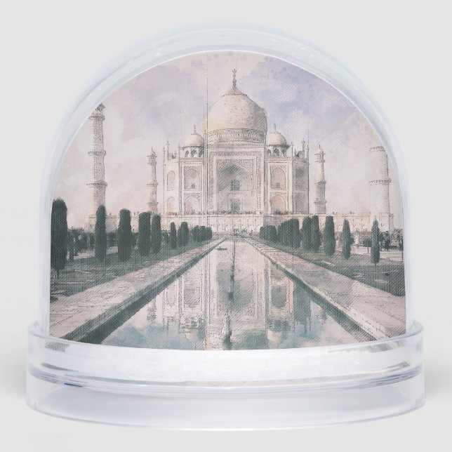 Taj Mahal India – India Travel Souvenir & Romantic Snowglobe (Front)