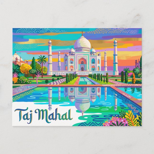 Taj Mahal India Postcard (Front)