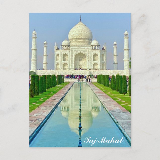 Taj Mahal India Travel Photo Postcard (Front)