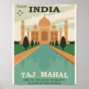 Taj Mahal - India Travel Poster