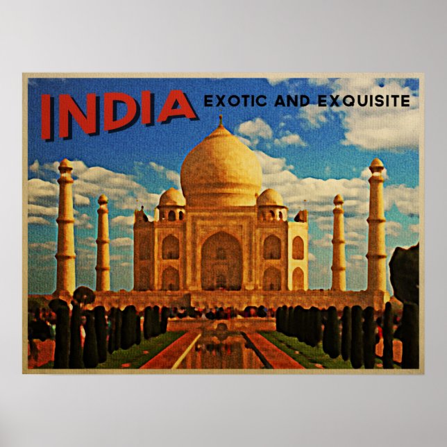 Taj Mahal India Vintage Poster (Front)