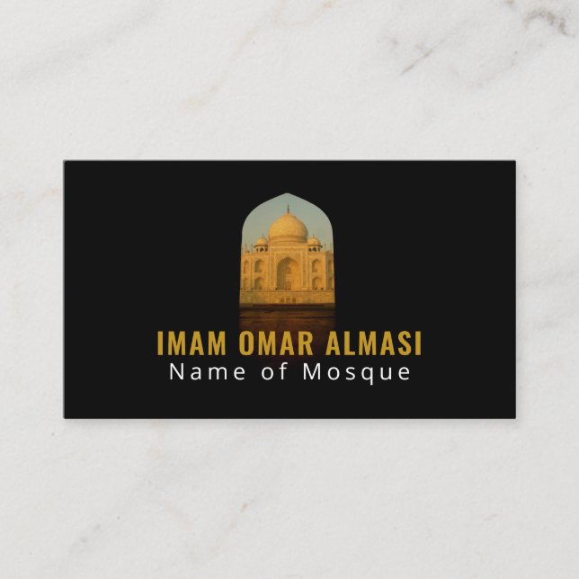 Taj Mahal, Islamic, Religious Business Card (Front)