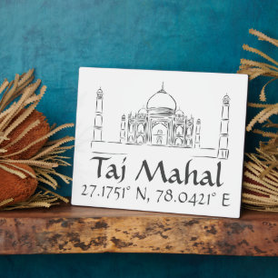Taj Mahal Latitude  Longitude  Plaque