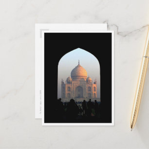Taj Mahal Light of Dawn India Architecture Photo Postcard
