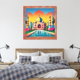 Taj Mahal monument AI art  Canvas Print