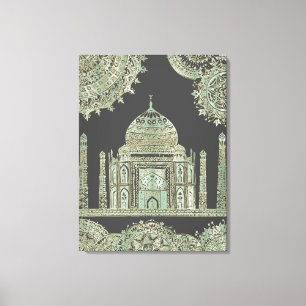 Taj Mahal - Oriental Bohemian Style Canvas Print