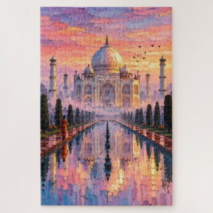 Taj Mahal Pink Dawn Jigsaw Puzzle