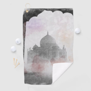 Taj Mahal Postcard Vintage Travel Golf Towel