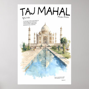 Taj Mahal Poster  Agra India Landmark  Marble