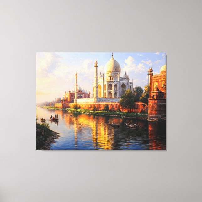 Taj Mahal Reflection Canvas Print (Front)